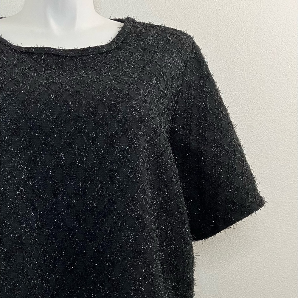 Kathy Lee | Black Shimmery Short Sleeve Blouse